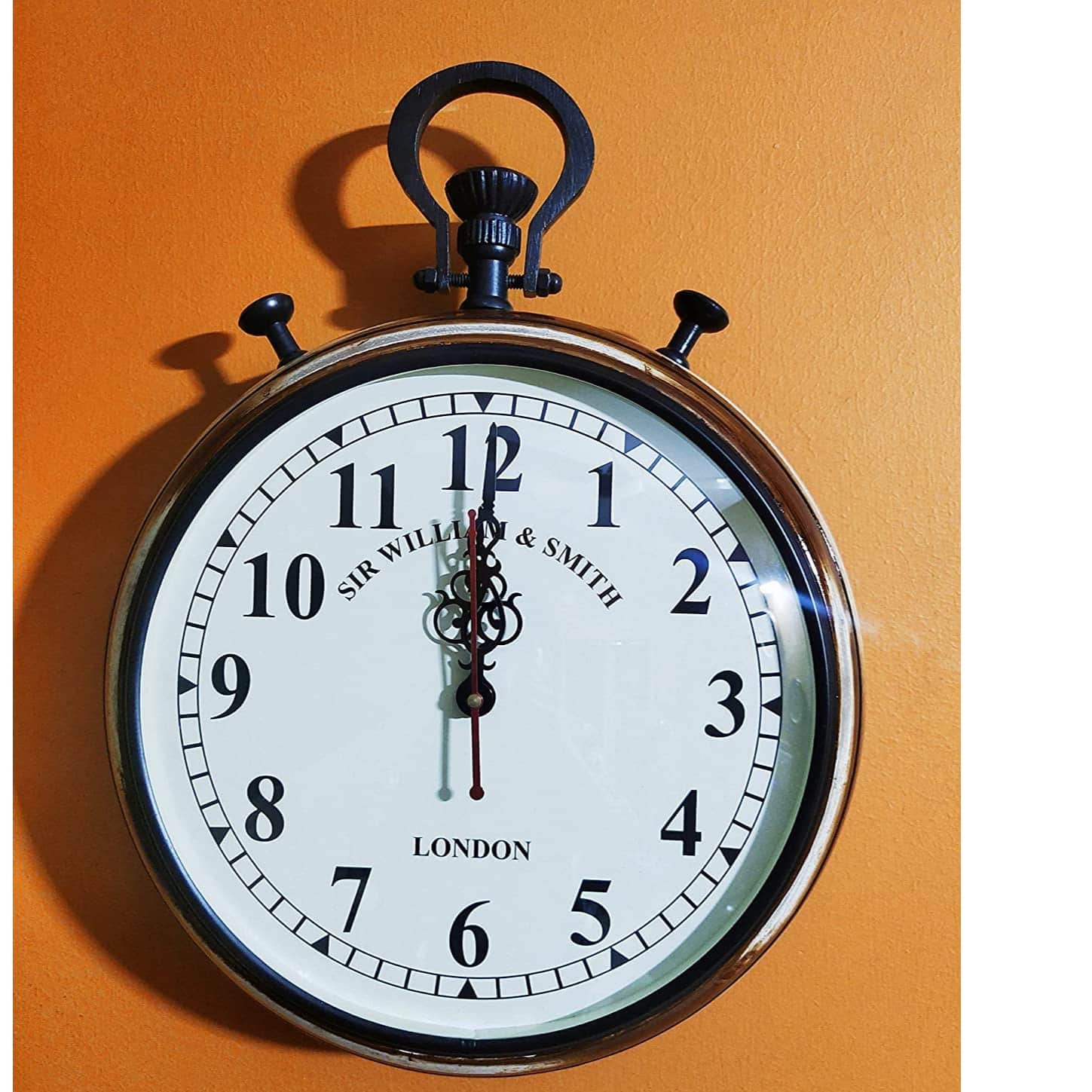 Art Wooden Wall Clock Handmade Clock Vintage Style Art Deco Style for Home Decore Office 15 inch - rear_view