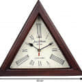 Triangle Wooden Wall Clock 12" (Brown) - rear_view