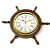 Wooden Ship Wheel Wall Clock for Home and Office Decor, 24 Inch, Brown - photo
