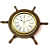 Wooden Ship Wheel Wall Clock for Home and Office Decor, 24 Inch, Brown - front_view