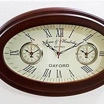 Antique Style Brass Wooden Wall Clock World Time Wall Clock Nautical Gift and Home Décor . - top_view