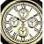 Wooden Time Wall Clock World Clock Brass Round Art Unique Antique Style for Home Decore Brown 16 inch - front_view