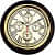Wooden Time Wall Clock World Clock Brass Round Art Unique Antique Style for Home Decore Brown 16 inch - top_view