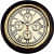 Wooden Time Wall Clock World Clock Brass Round Art Unique Antique Style for Home Decore Brown 16 inch - rear_view