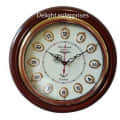 Wooden & Antique Wall Clock I Big Wall Clock I Wall Decor I 16 inches Wall Clock Roman Brown - photo