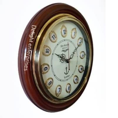 Wooden & Antique Wall Clock I Big Wall Clock I Wall Decor I 16 inches Wall Clock Roman Brown