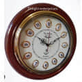 Wooden & Antique Wall Clock I Big Wall Clock I Wall Decor I 16 inches Wall Clock Roman Brown - rear_view
