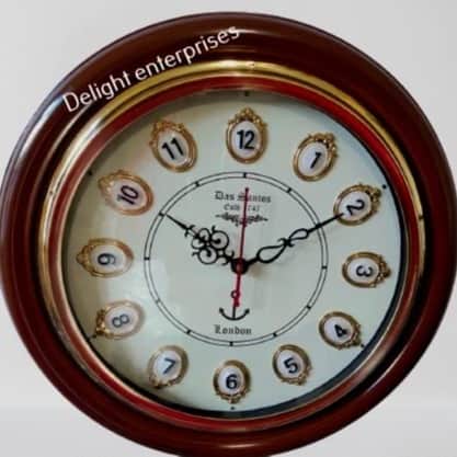 Wooden & Antique Wall Clock I Big Wall Clock I Wall Decor I 16 inches Wall Clock Roman Brown - right_view
