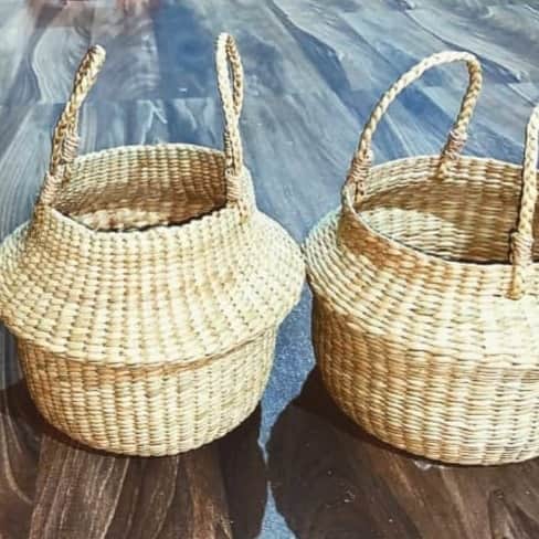 Bella Planter made of Kauna Grass - left_view
