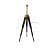Black And Antique Wood Tripod Floor Lamp Stand with Shade and Bulb - front_view