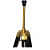 Black And Antique Wood Tripod Floor Lamp Stand with Shade and Bulb - rear_view