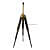 Black And Antique Wood Tripod Floor Lamp Stand with Shade and Bulb - right_view