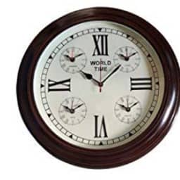 5 Time Wooden Wall Clock Brown Roman Number I Big Wall Clock