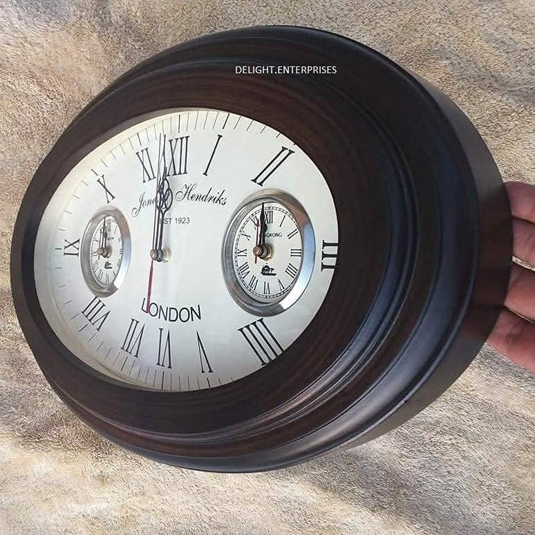 18 inch Wooden Wall Clock Oval Shape Wall Decor Roman Number