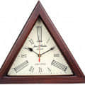 Triangle Wooden Wall Clock 12 inch - photo