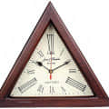 Triangle Wooden Wall Clock 12 inch - front_view