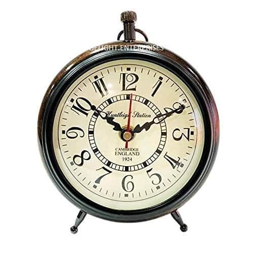Table Desk Antique Wooden Clock Wall Clock 5 inch - front_view