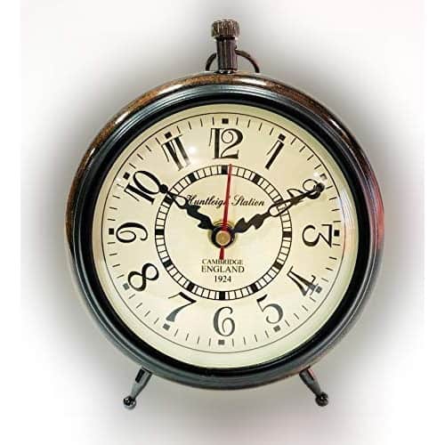 Table Desk Antique Wooden Clock Wall Clock 5 inch - rear_view