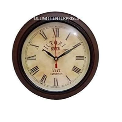 Wooden Antique Wall Clock (Brown, 8 Inches) - top_view
