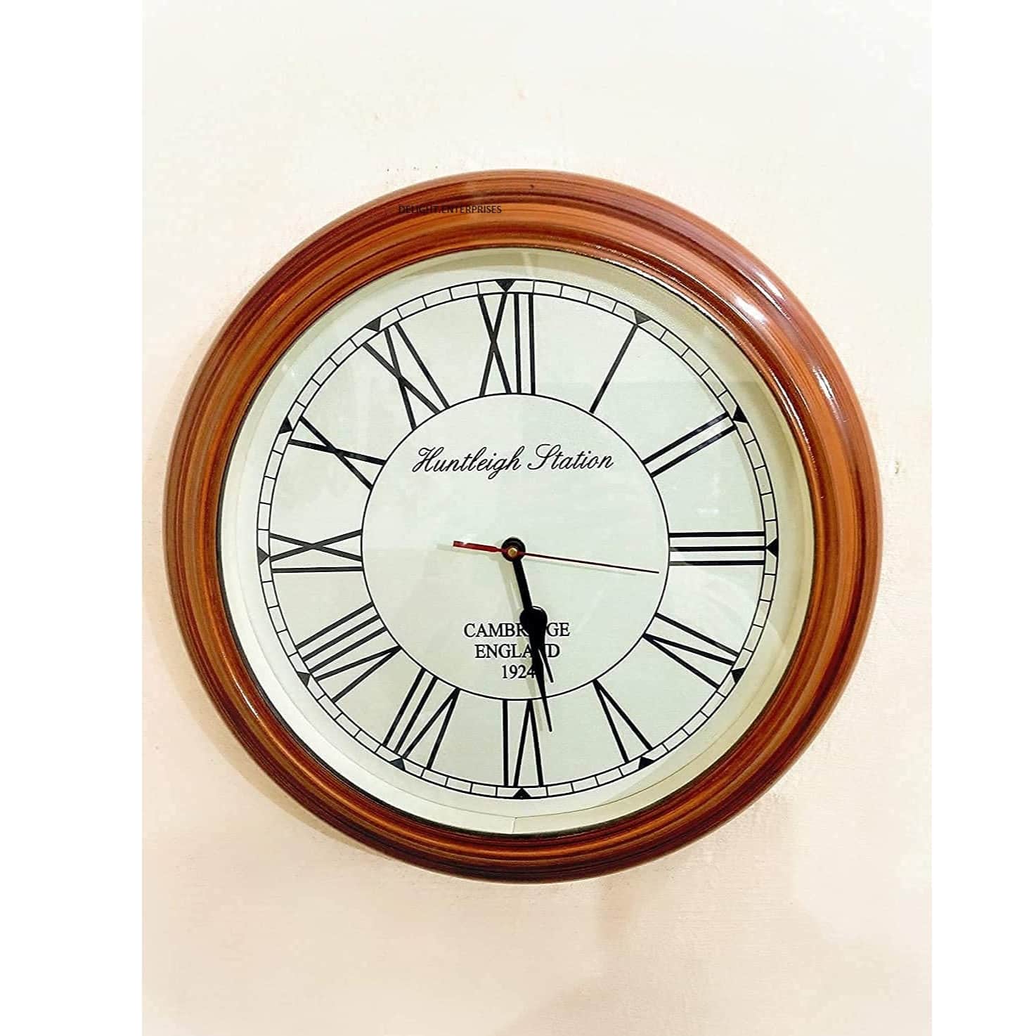 Wooden Wall Clock Antique Look (16 Inch) - top_view