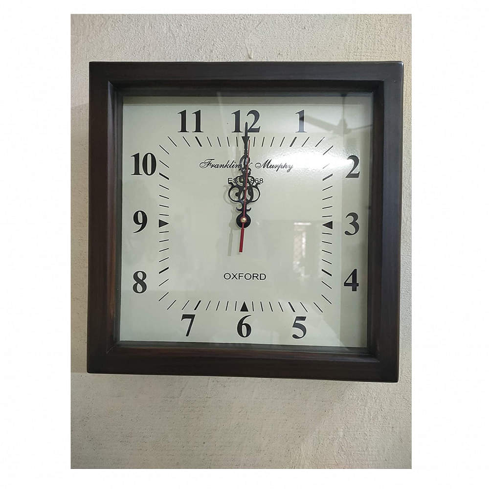 Wooden Wall Clock Square Shape Clock (12 inch) - photo