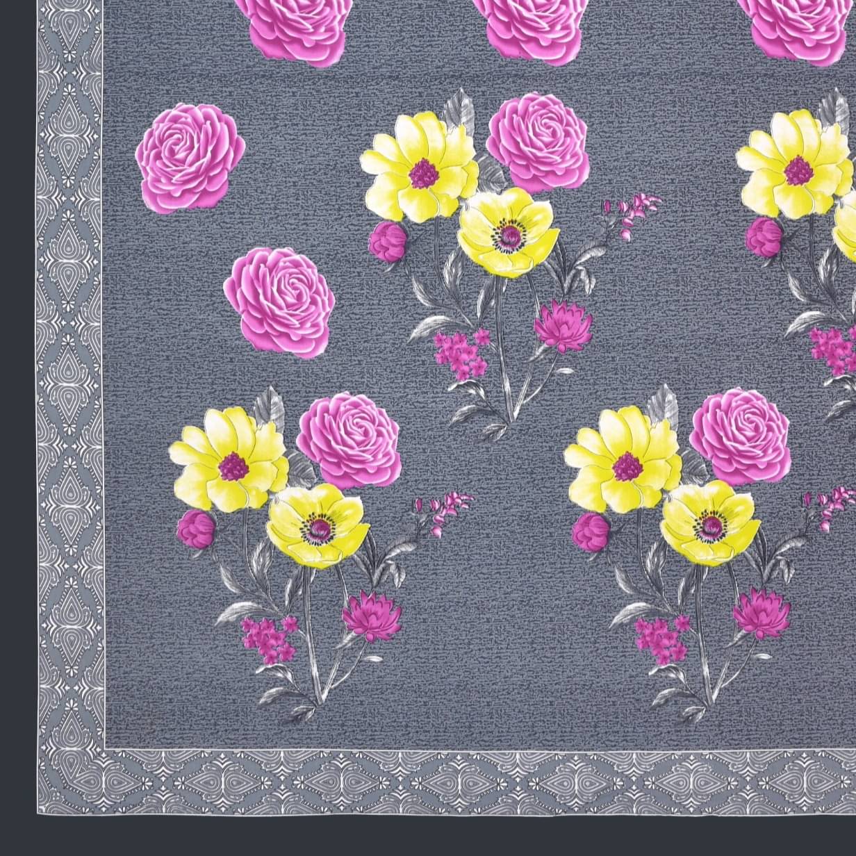 100% Pure Cotton Premium Quality King Size Bedsheet With 2 Designer Pillow Covers