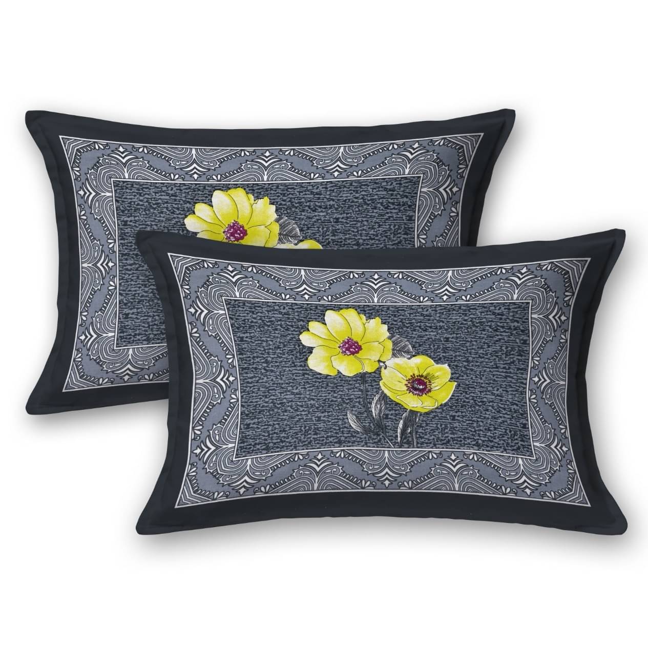 100% Pure Cotton Premium Quality King Size Bedsheet With 2 Designer Pillow Covers