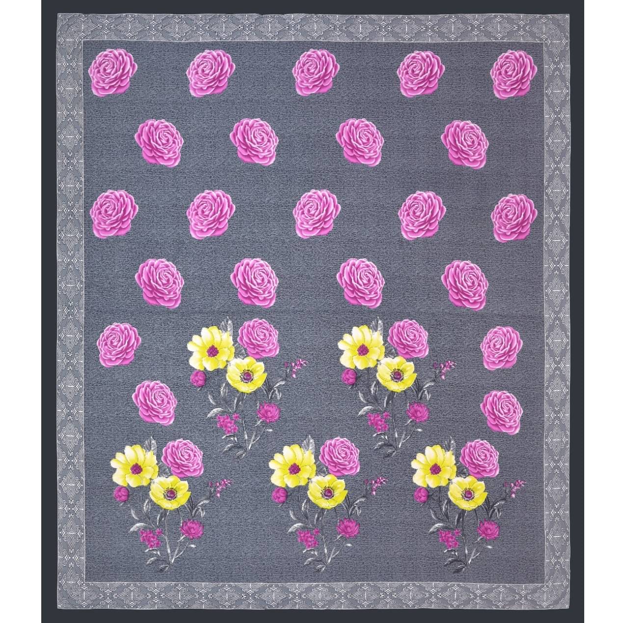 100% Pure Cotton Premium Quality King Size Bedsheet With 2 Designer Pillow Covers