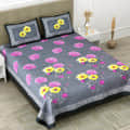 100% Pure Cotton Premium Quality King Size Bedsheet With 2 Designer Pillow Covers - left_view