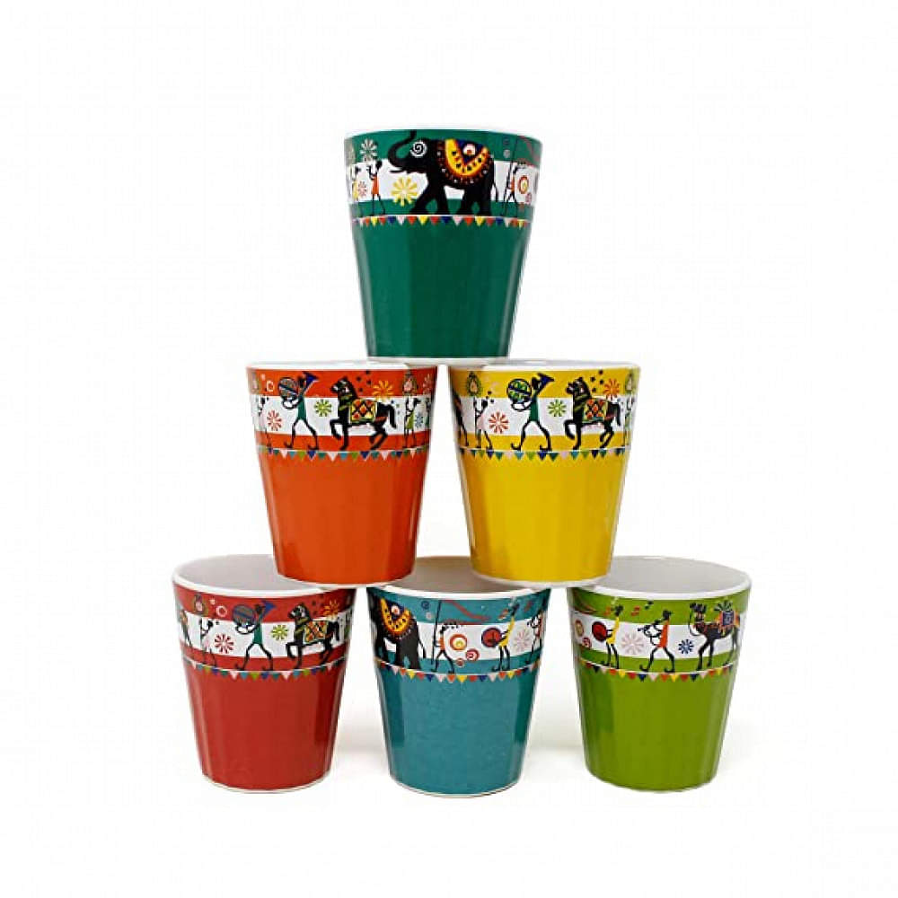 Ceramic Printed Glass (Set of 6) - photo