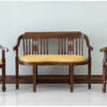 Teak Wood Sofa Set (Yellow) - photo