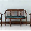 Olympia Teak Teal Wood Sofa - photo