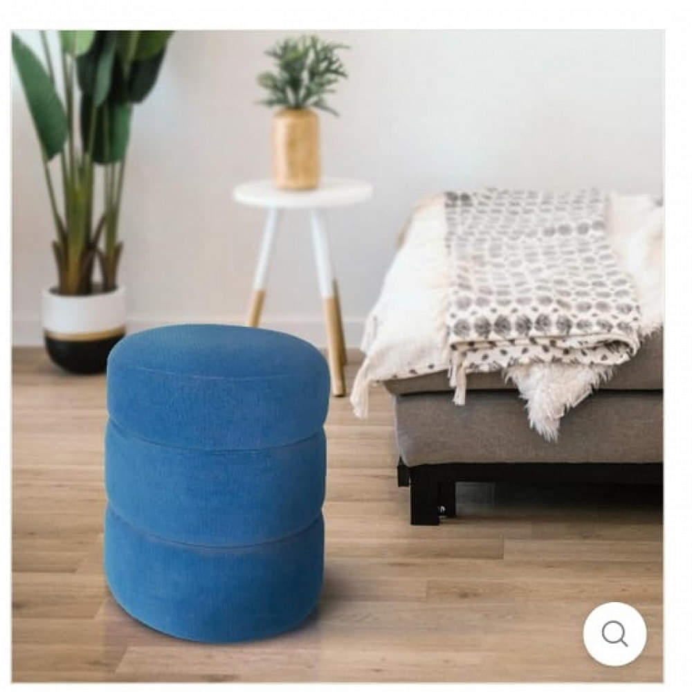 Modern Art Pouffe In Blue Colour - photo