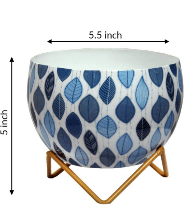 Leafy Design Metal Pot 5"
