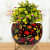 Beautiful Maple Leaves Metal Pot 5" - top_view