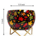 Beautiful Maple Leaves Metal Pot 5" - rear_view