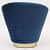 Lounge Chair In Blue Velvet Colour - front_view