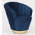 Lounge Chair In Blue Velvet Colour - left_view