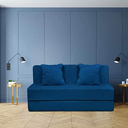 Athens Navy Blue Sofa Cum Bed - rear_view