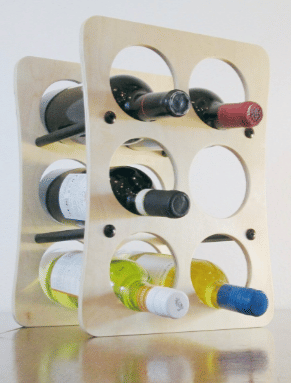 Table top Wine Rack Holds Six Bottles