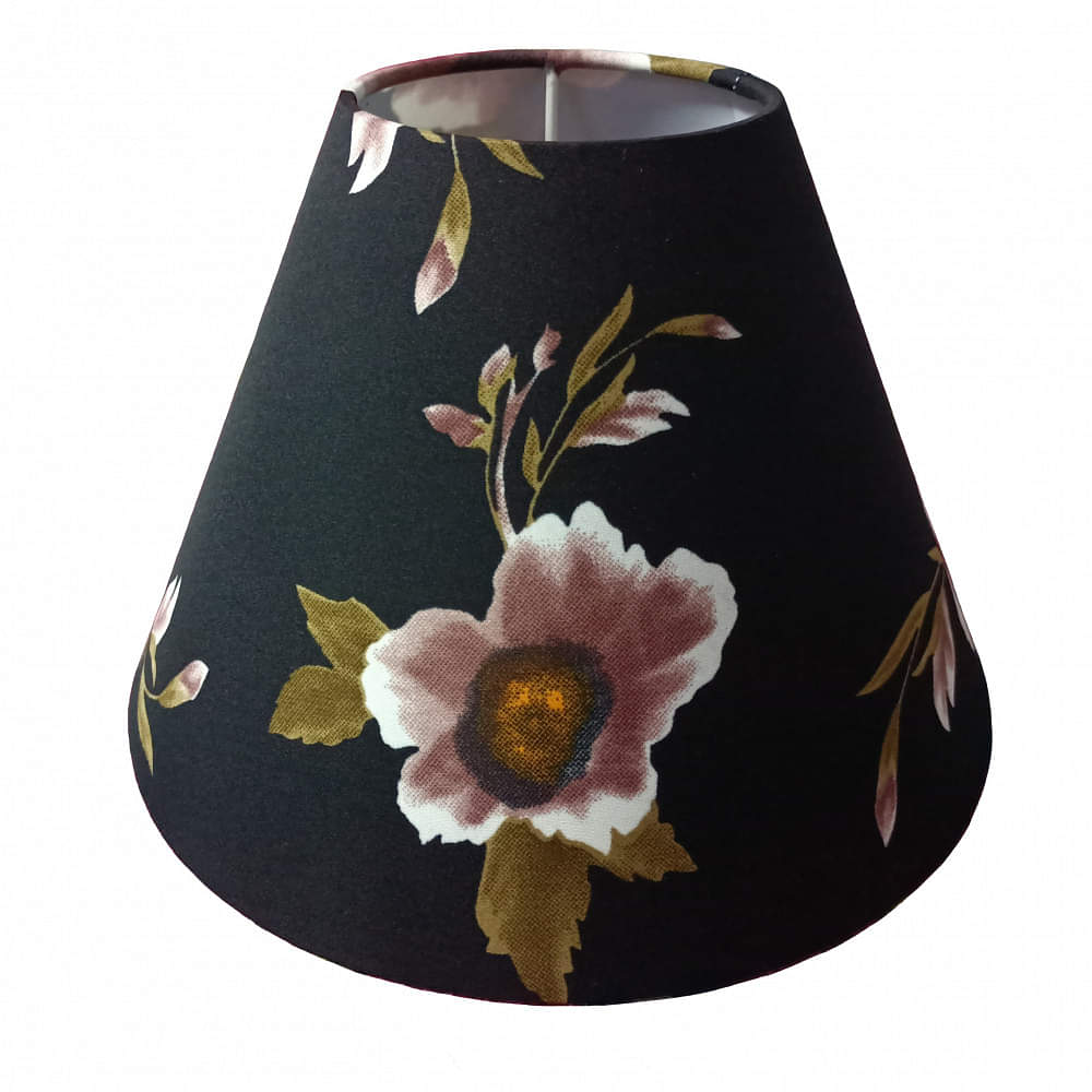 Black Printed Cone Lampshade - photo