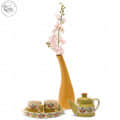 Olive Green Hand Painted Ceramic Morning Tea Set - front_view