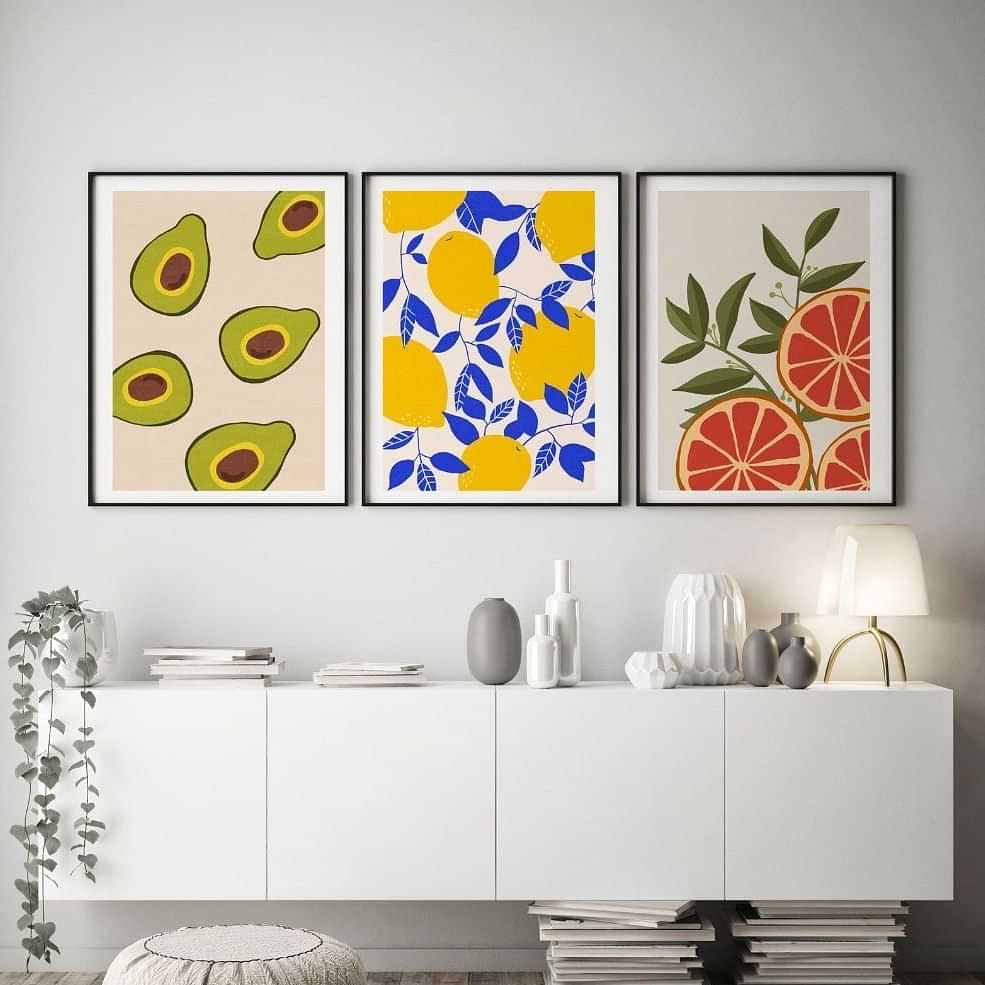 Kitchen Decor Panel Painting (Set of 3) - photo
