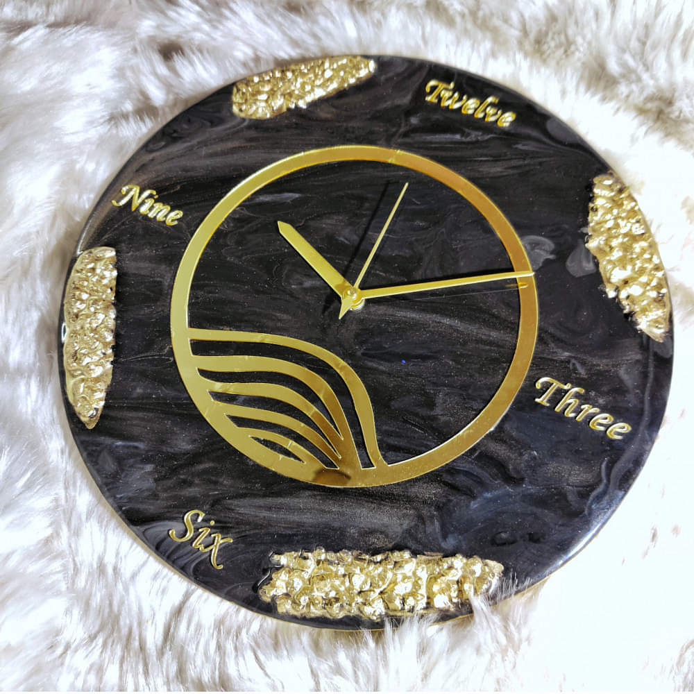 Resin Wall Clock 12 Inch Round TRDC026 - photo