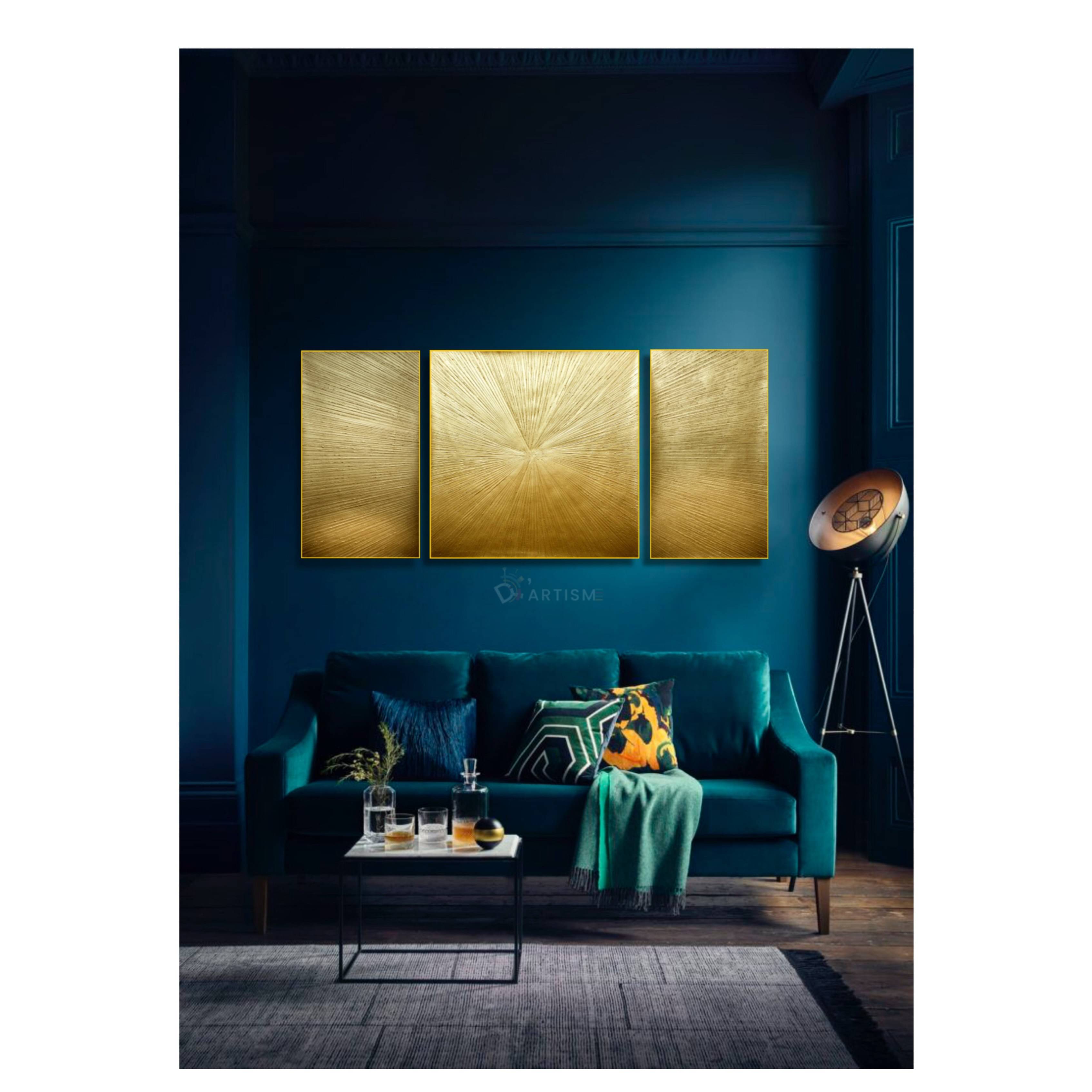 Sun Rays Textured Wall Painting
