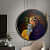 Baby Lord Krishna And Yashoda Maya Round Shape Wall Painting - rear_view