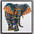 Colorful Elephants set of three paintings - front_view