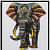 Colorful Elephants set of three paintings - rear_view
