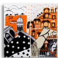 Hawa Mahal Abstract Art Wall Painting - front_view