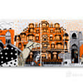 Hawa Mahal Abstract Art Wall Painting - rear_view